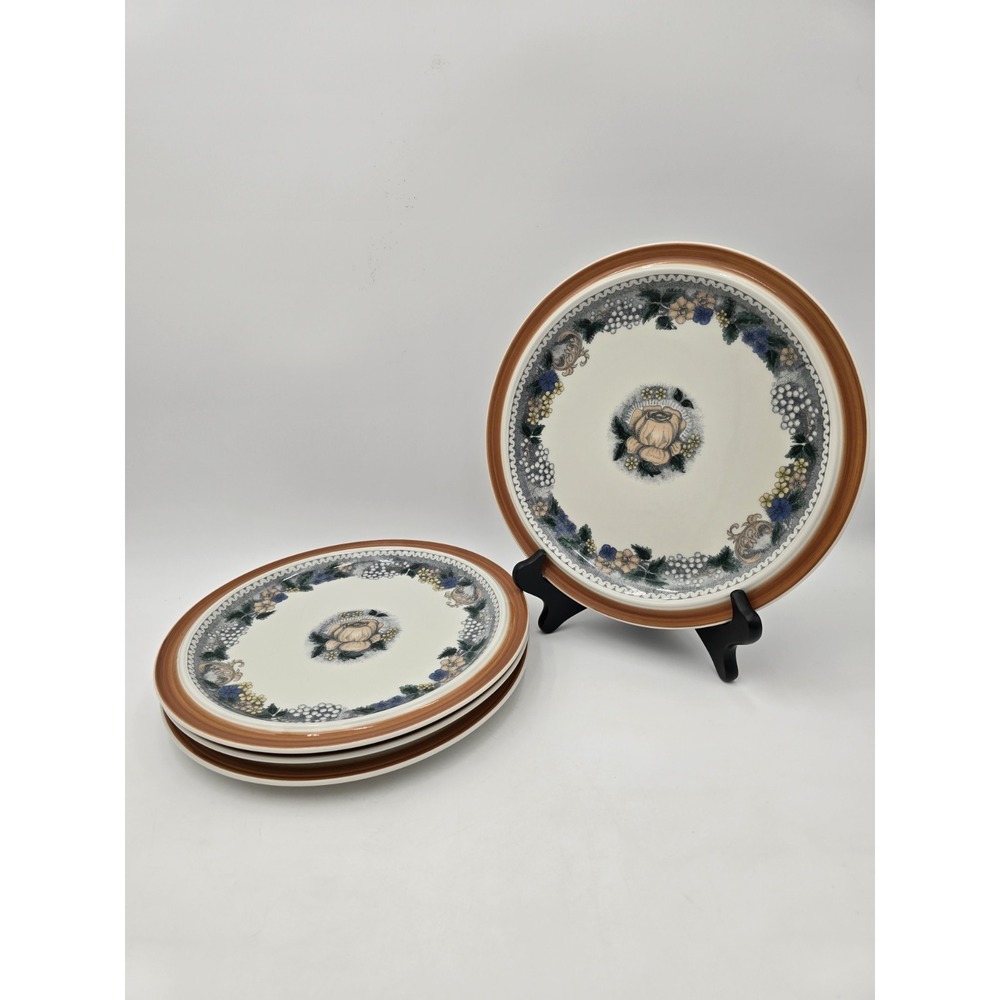 Set‎ Of 4 Goebel Burgund Dinner Plates Bavaria W Germany Vintage
